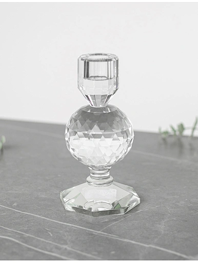 glass clear candle holder